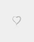 14K White Gold Heart Shaped CZ Earring