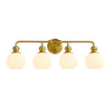 Irvine Gold Modern Frosted Glass 4-Light Vanity Light