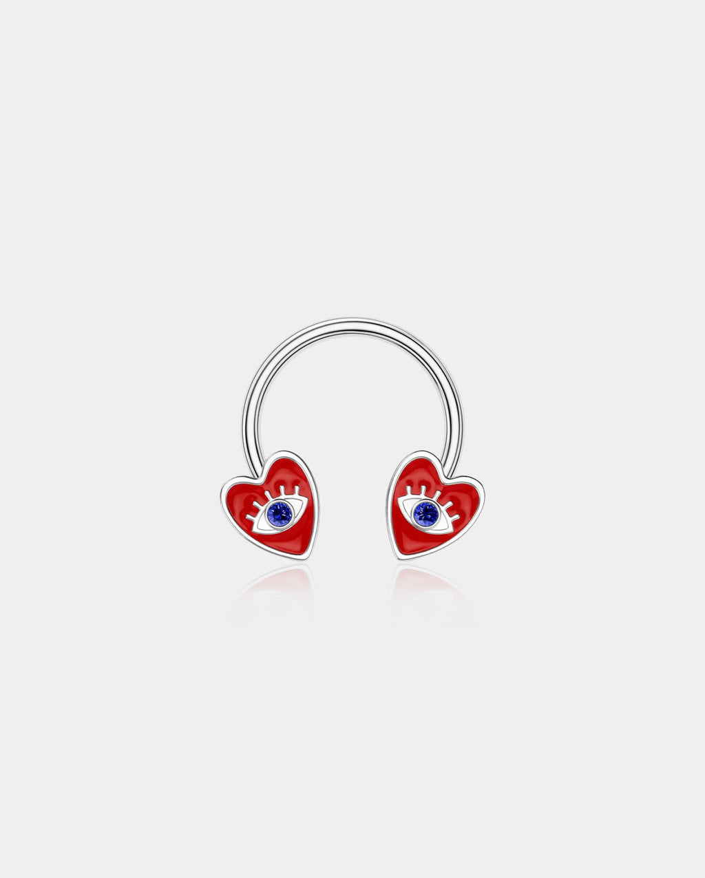 Evil Eye Red Heart Horseshoe Septum Ring
