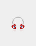 Evil Eye Red Heart Horseshoe Septum Ring