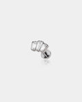 Triple Rectangle Titanium Flat Back Stud