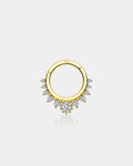 14K Gold CZ Segment Septum Ring