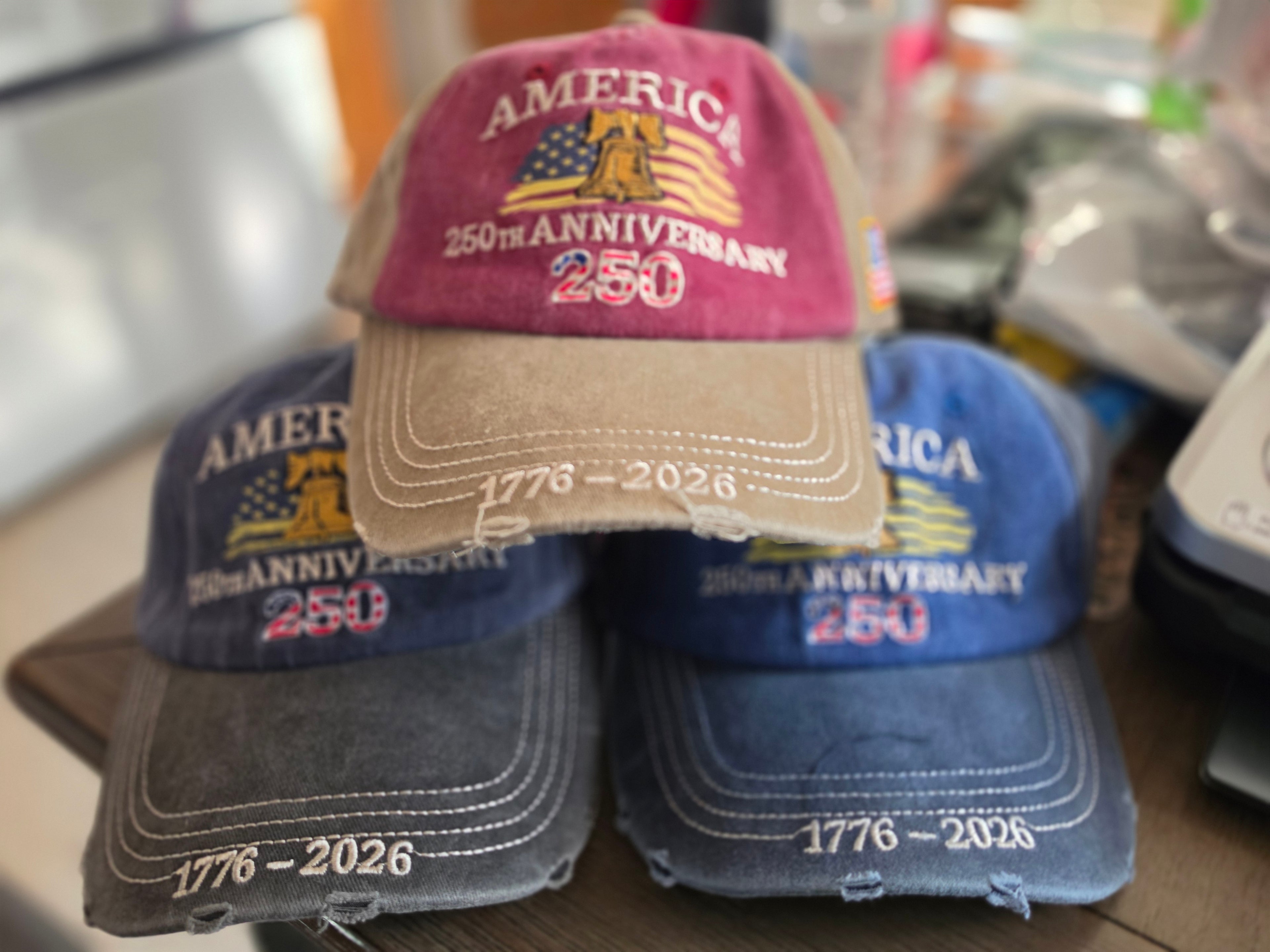 America 250 Hat Set – Red, Blue, Gray – 1776–2026 Anniversary