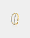 20G 14K Gold Double Row CZ Segment Nose Hoop