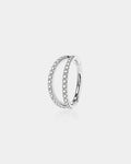 20G 14K White Gold Double Row CZ Nose Hoop