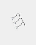 CZ Screw Nose Stud Set