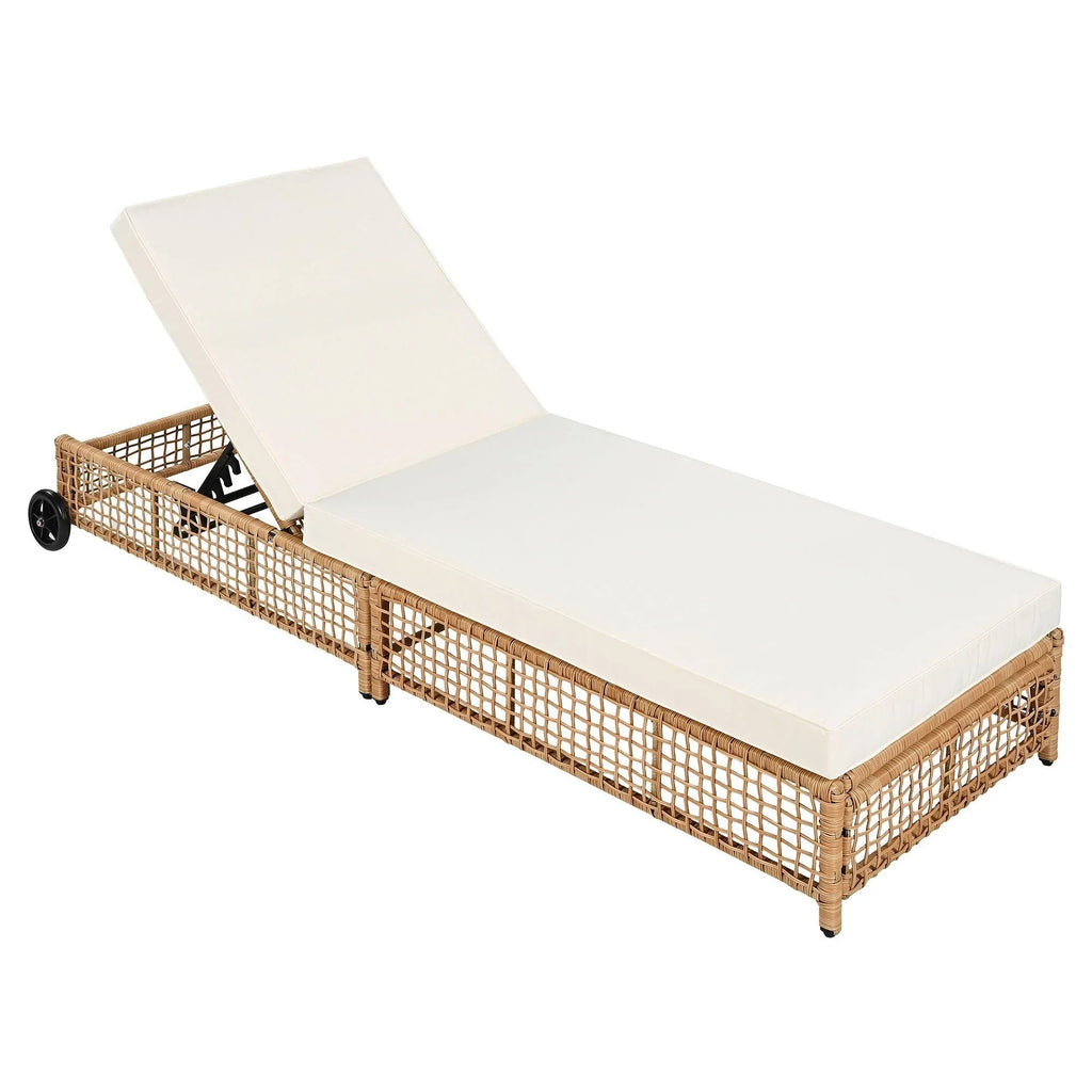 Outdoor patio chaise lounge with 5-position adjustable backrest