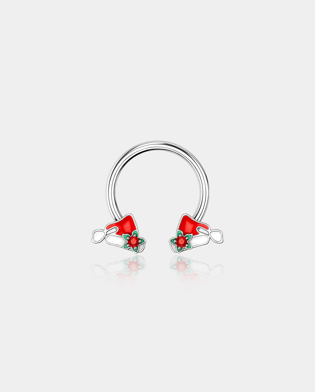 Santa's Red Hat Horseshoe Septum Ring