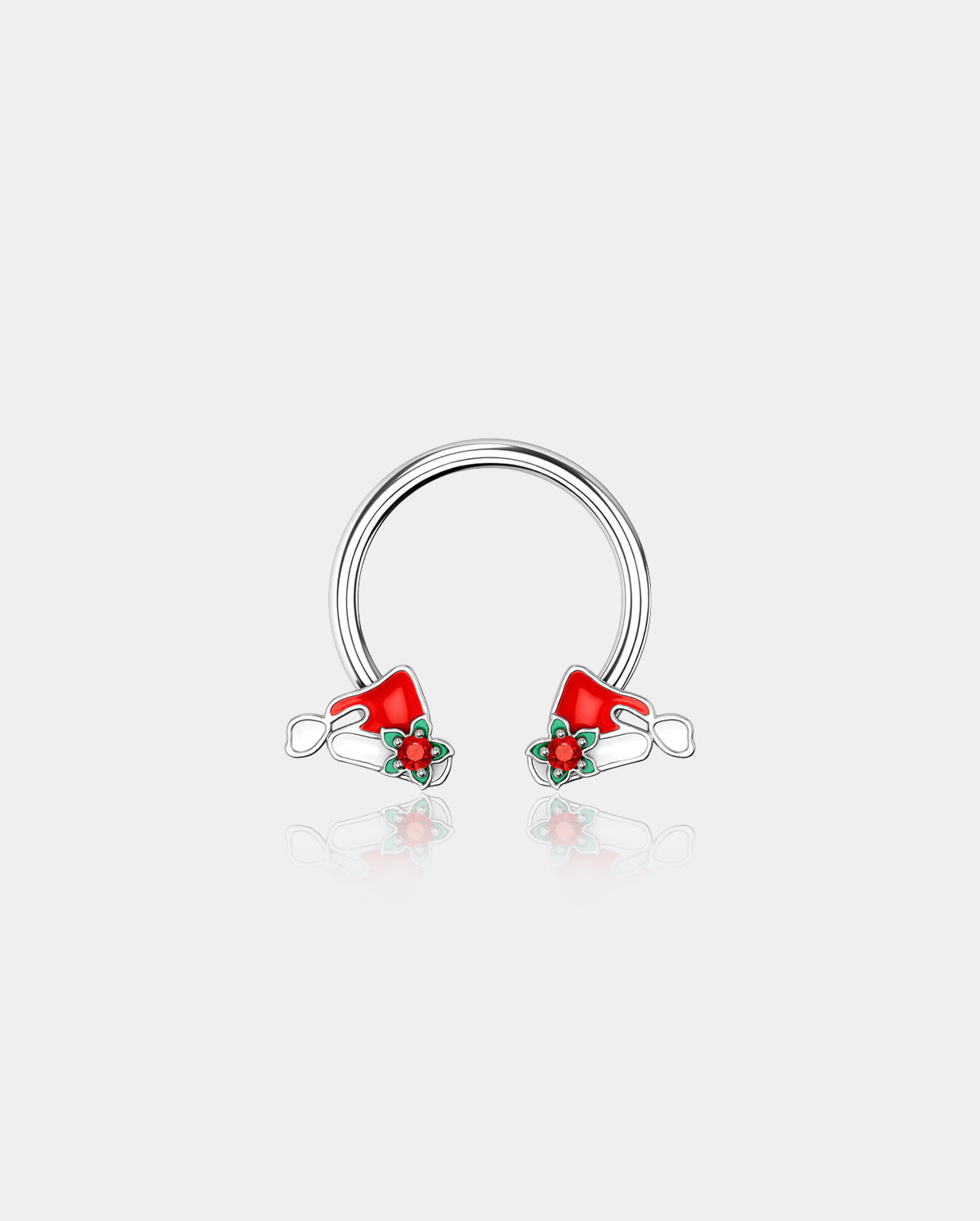 Santa's Red Hat Horseshoe Septum Ring