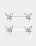 Butterfly Gems Nipple Barbell Pair