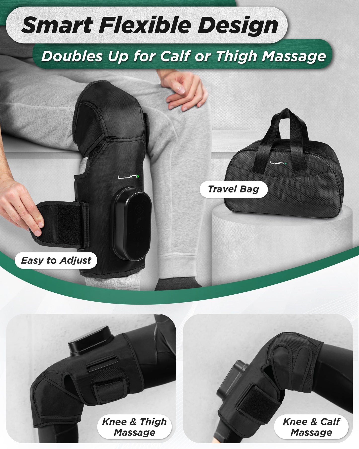 LX4 KNEE COMPRESSION MASSAGER BLACK