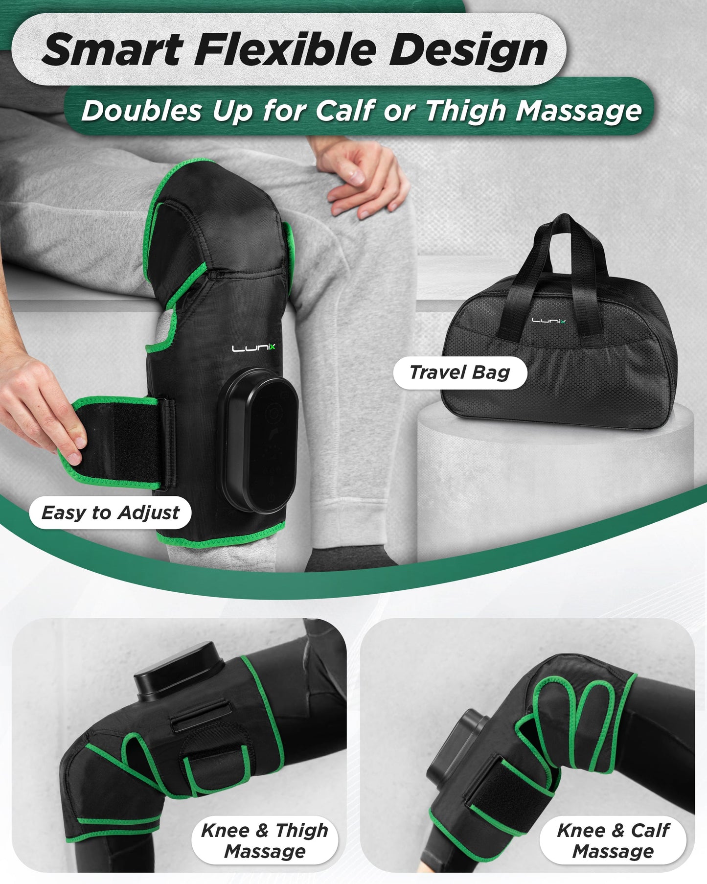 LX4 KNEE COMPRESSION MASSAGER GREEN