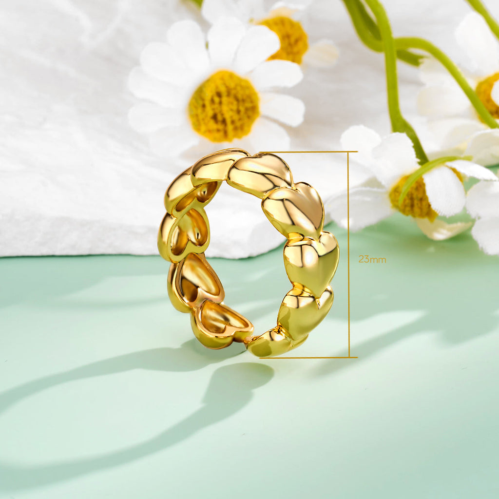 Chubby Heart Adjustable Open Ring
