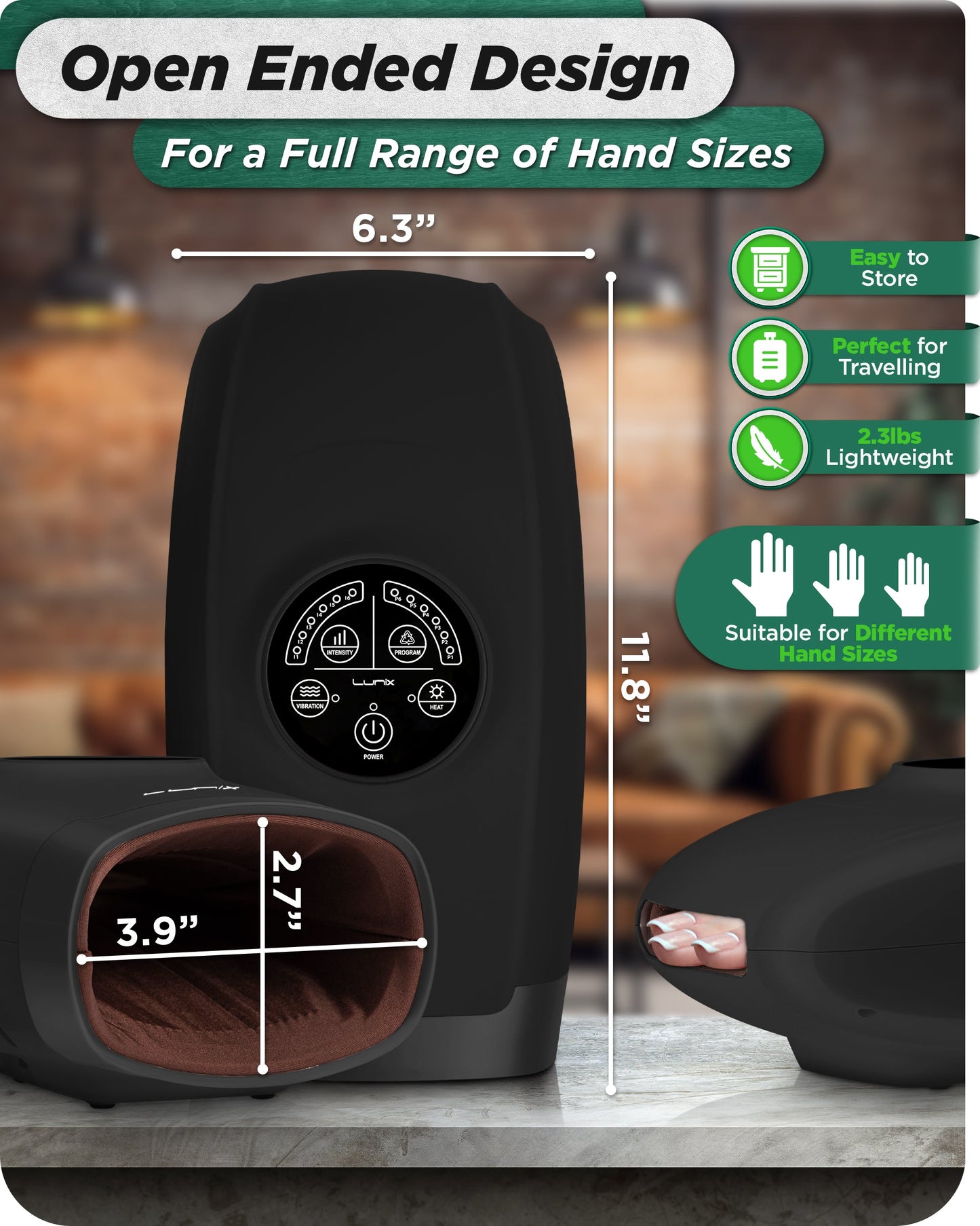 LX3 Cordless Hand Massager Black