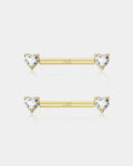 14K Gold Heart CZ Nipple Ring