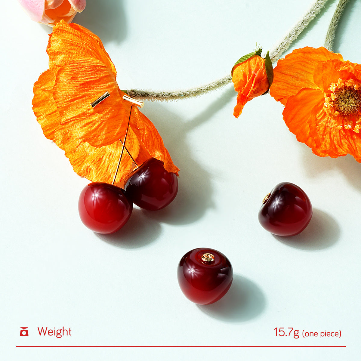 Cherry Threadless Push-In Drop Earring