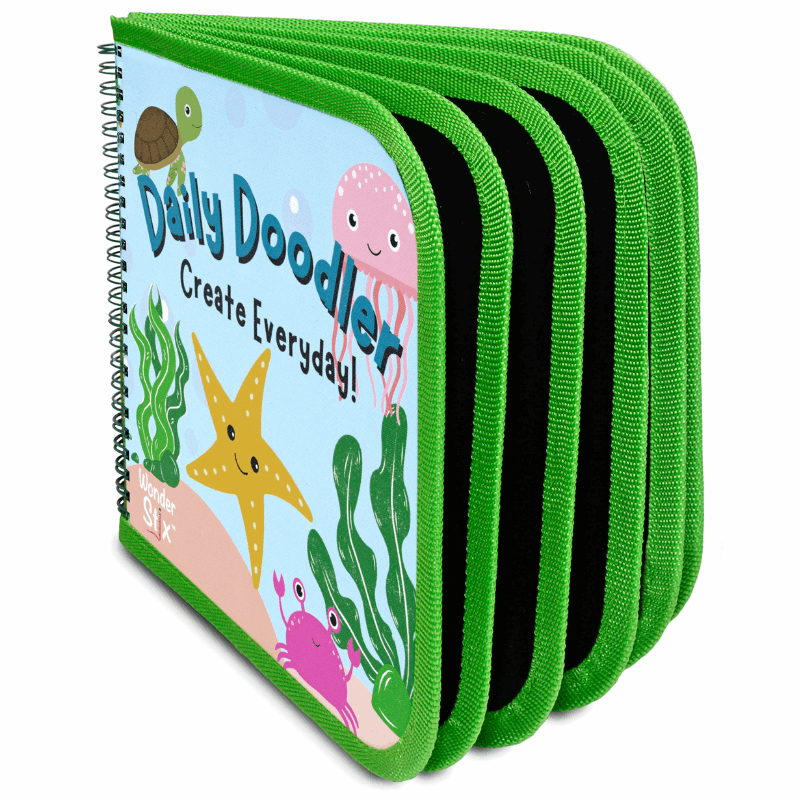 Daily Doodler Reusable Activity Book- Sea Life Cover, Includes 4 Wonder Stix