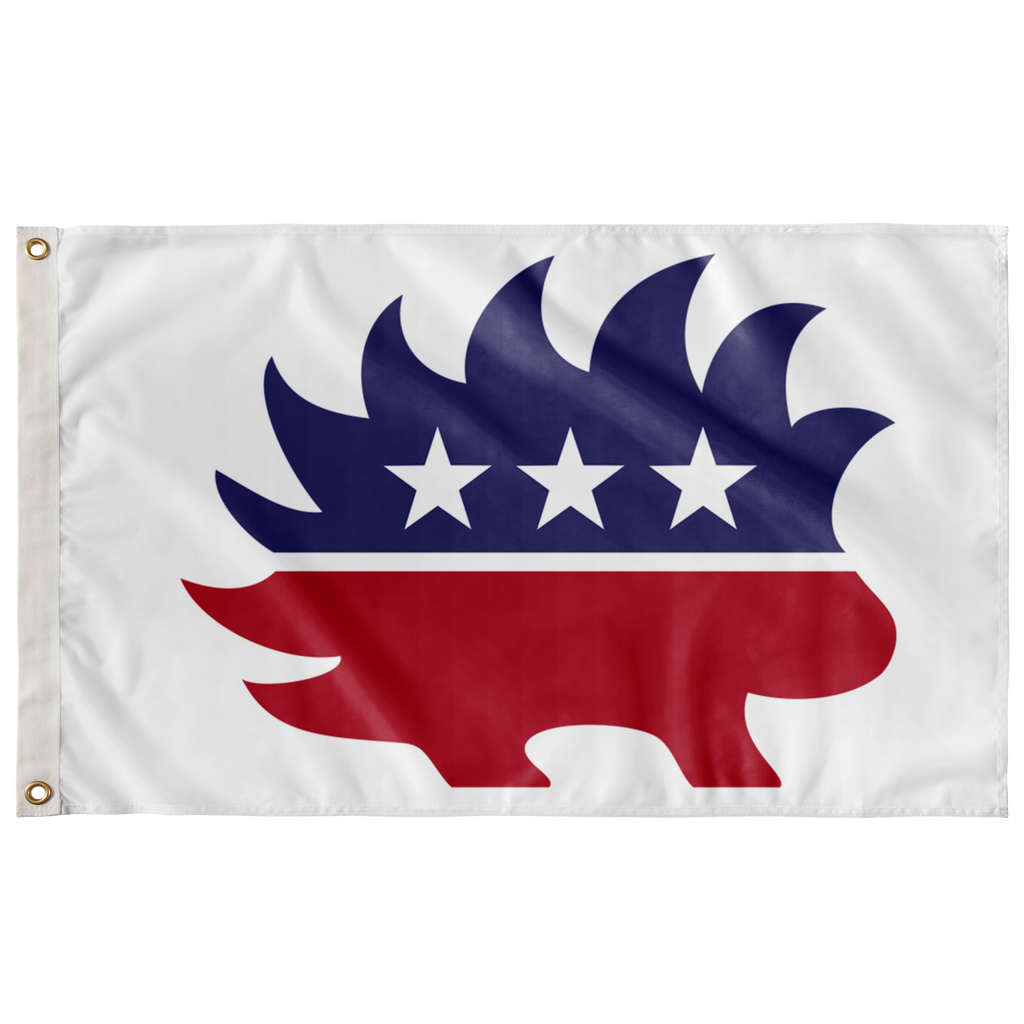 Red White and Blue Porcupine Single-Sided Flag