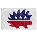 Red White and Blue Porcupine Single-Sided Flag