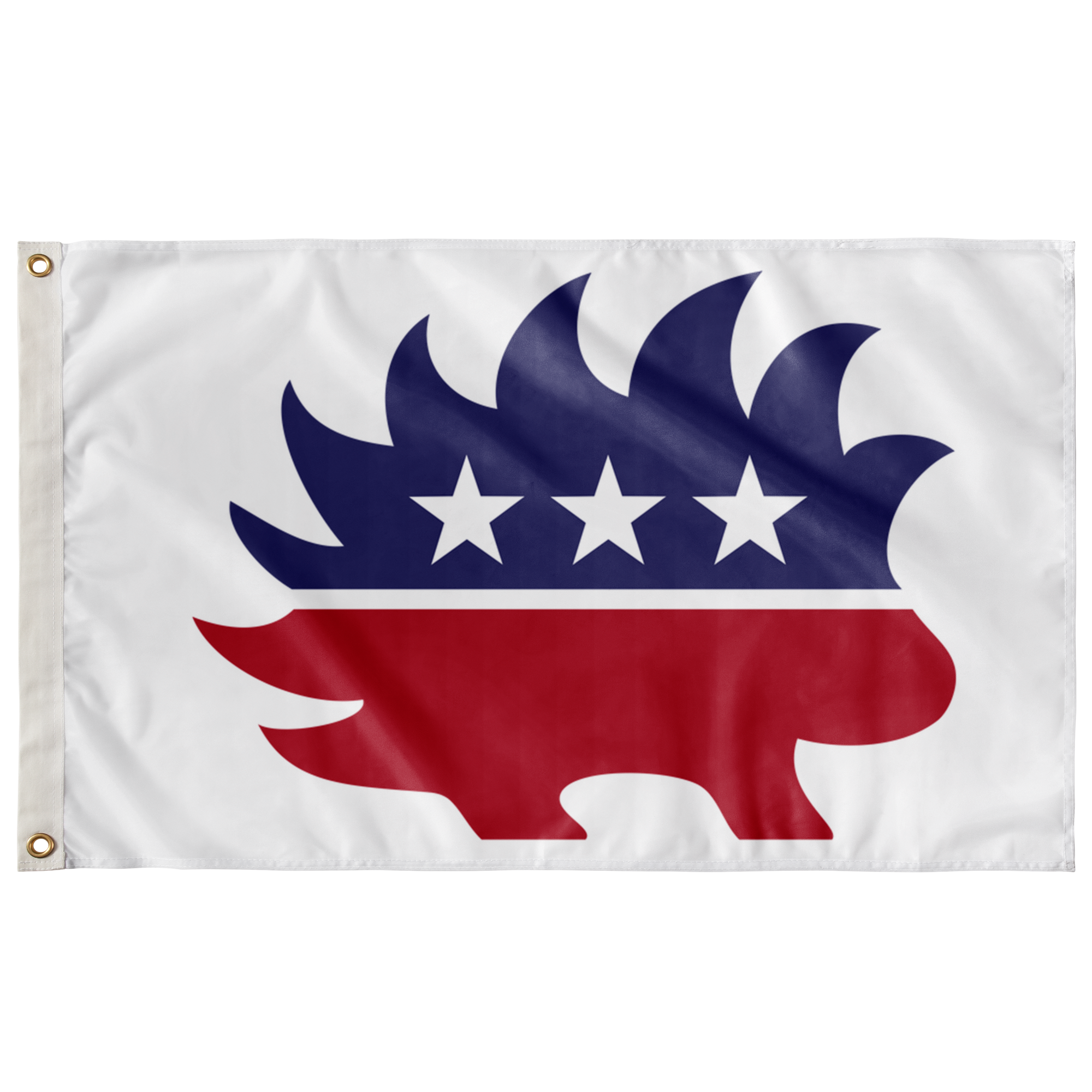 Red White and Blue Porcupine Single-Sided Flag