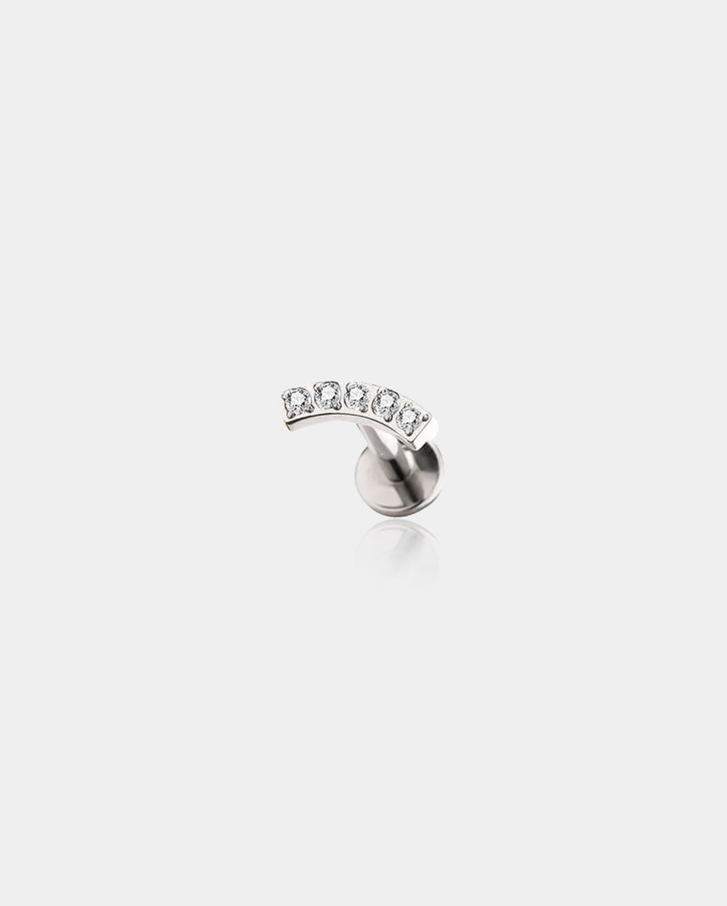 Curved CZ Cluster Titanium Helix Stud