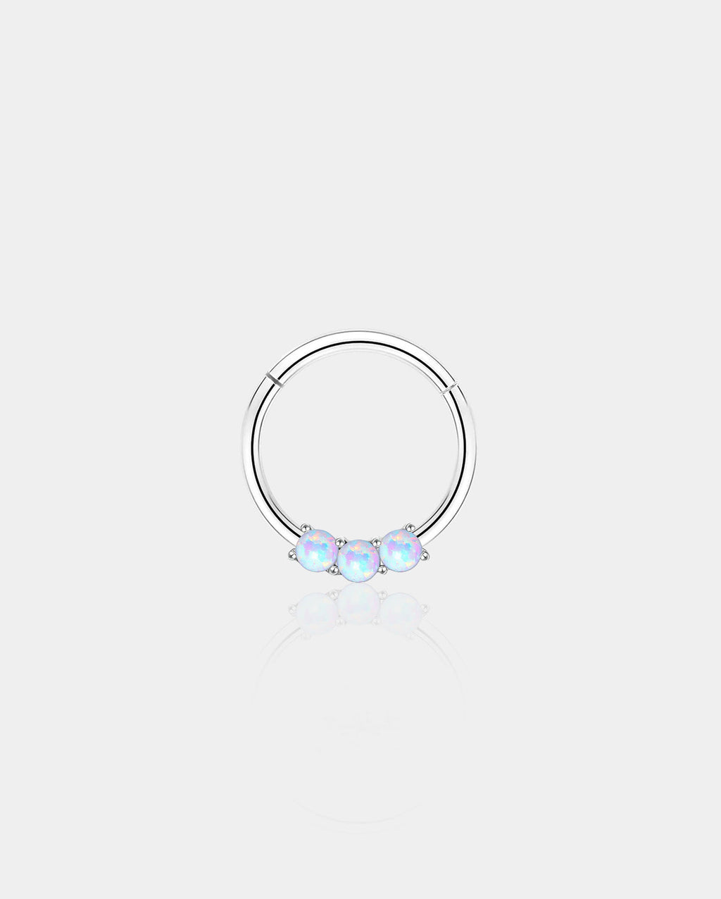 Natural Synthetic Opal Trio Segment Septum Hoop
