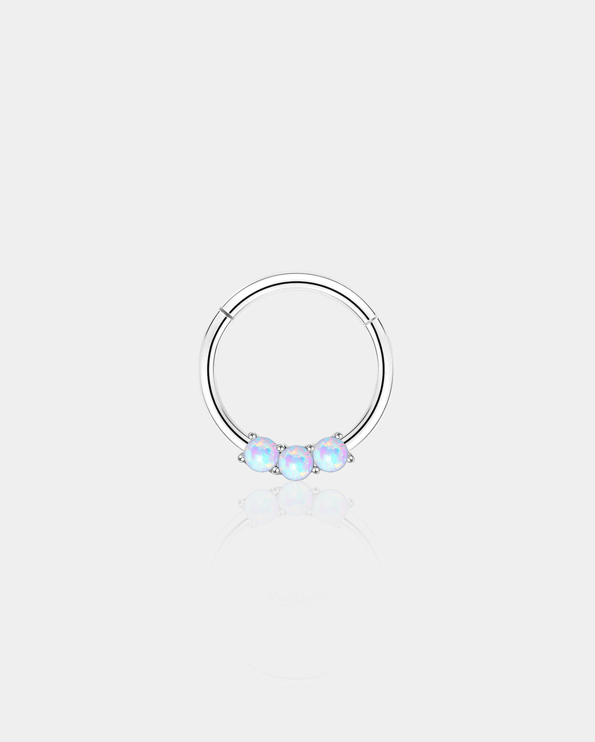 Natural Synthetic Opal Trio Segment Septum Hoop