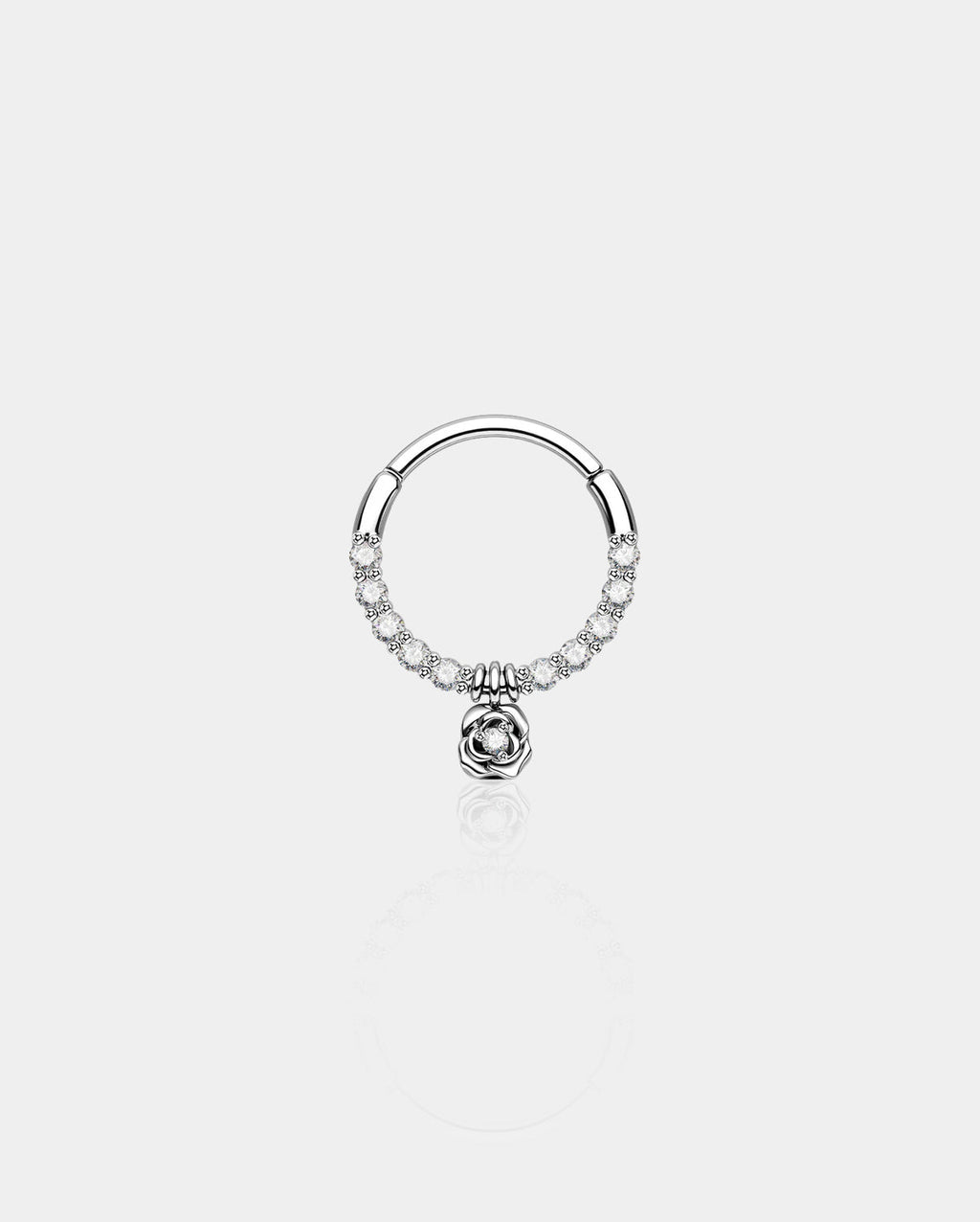 Rose Dangle Hinged Segment Septum Ring