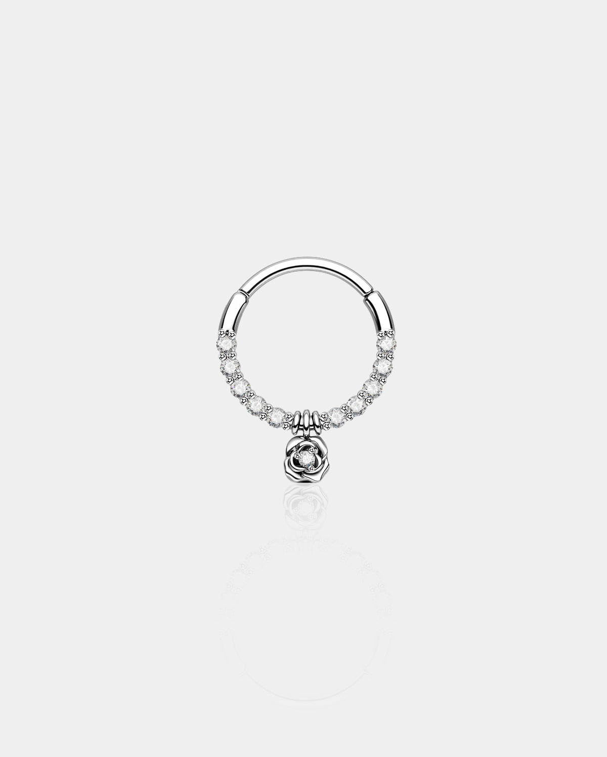 Rose Dangle Hinged Segment Septum Ring