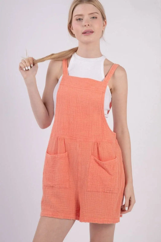 Jumpsuits & Rompers Trendsi VERY J Sleeveless Double Gauze Overalls with Pocke