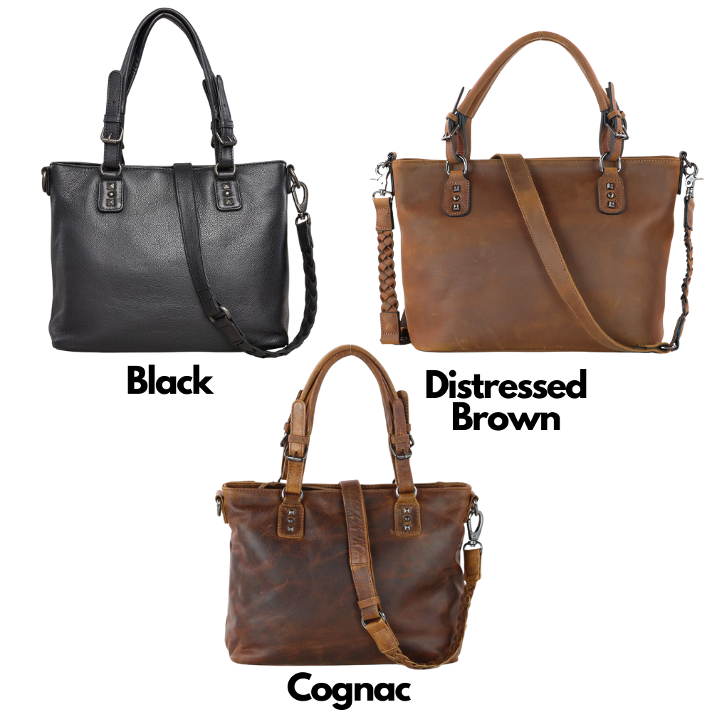 Concealed Carry Bailey Leather Satchel by Lady Conceal