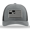 45th 47th president flag hat monochrome front