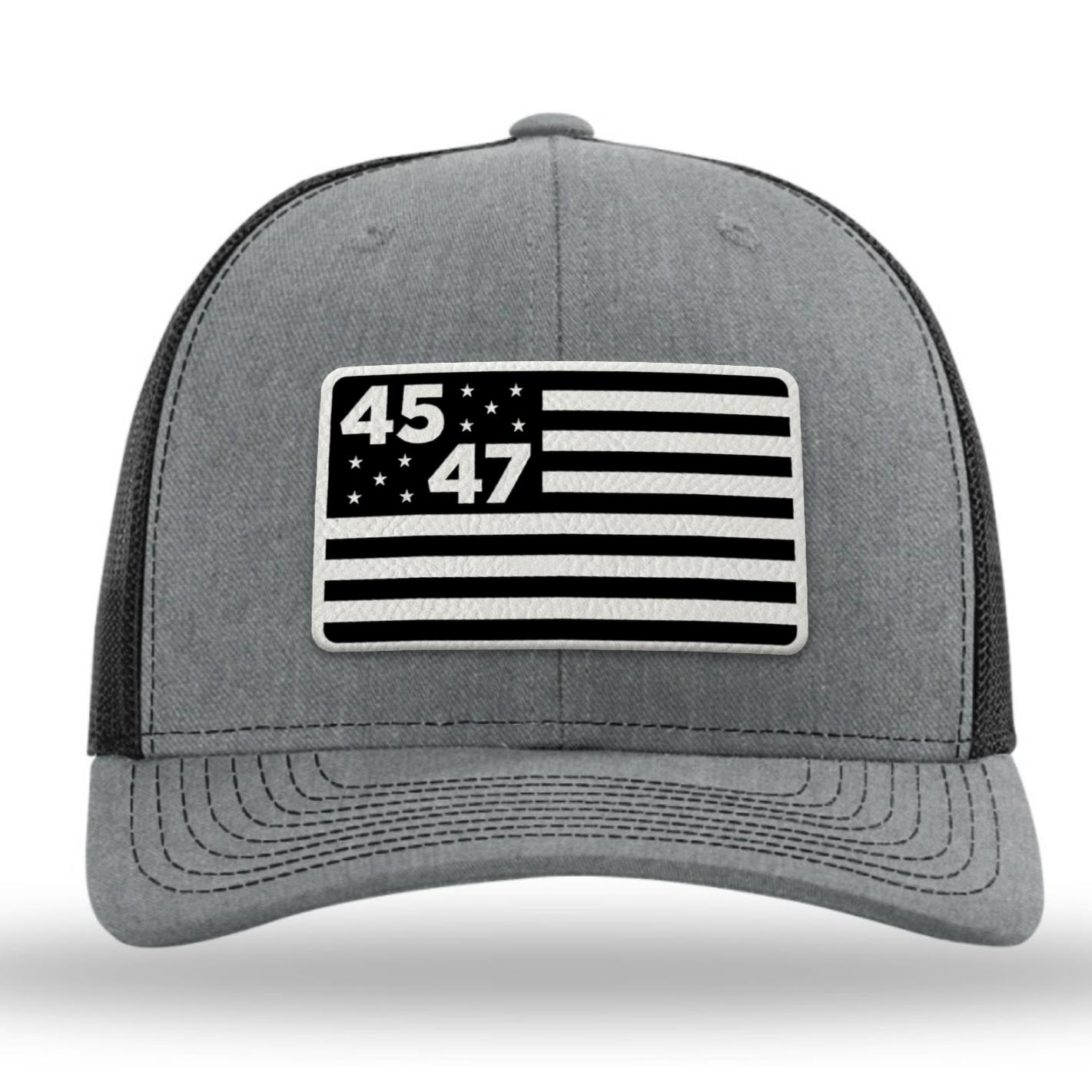 45th 47th president flag hat monochrome front