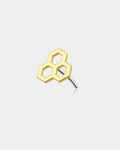 14K Gold Honeycomb Threadless Nose Stud
