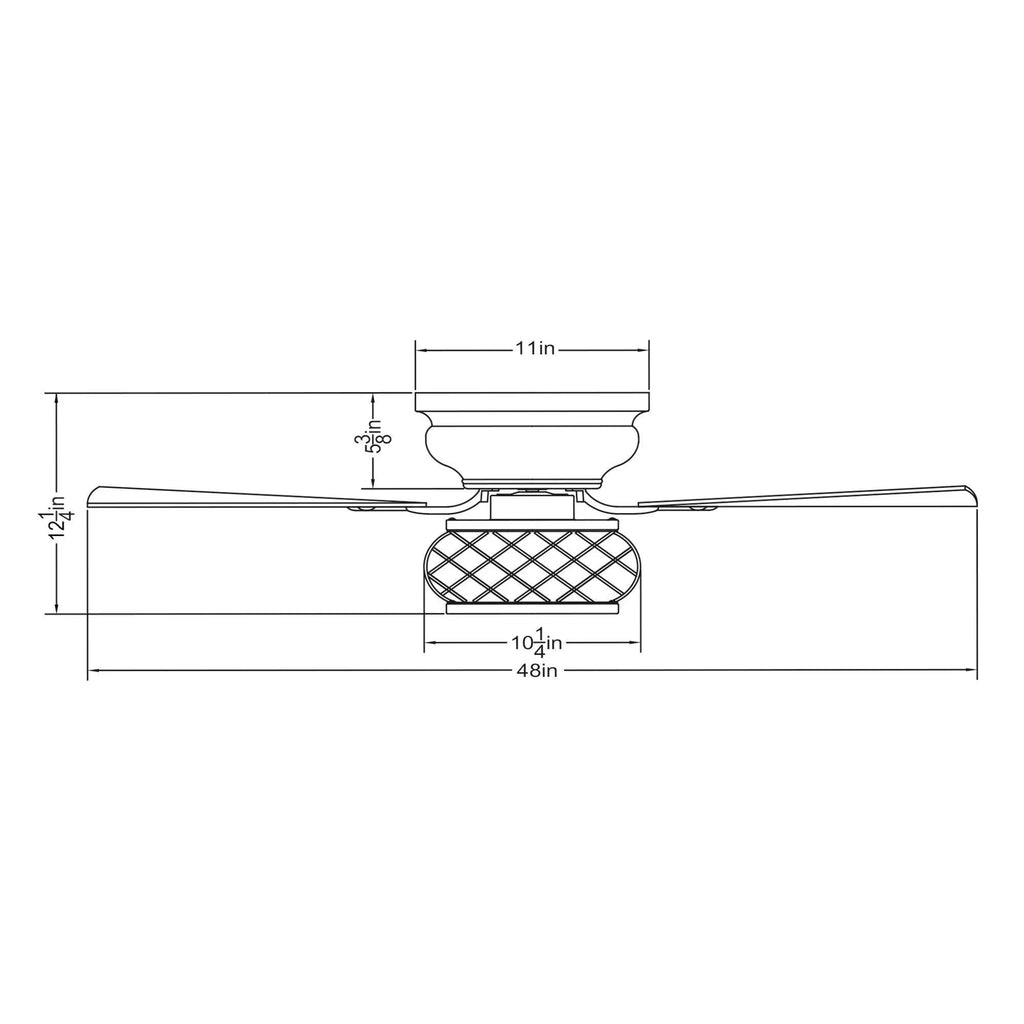 48" Antwerp Farmhouse Flush Mount Reversible Ceiling Fan with Lighting and Remote Control