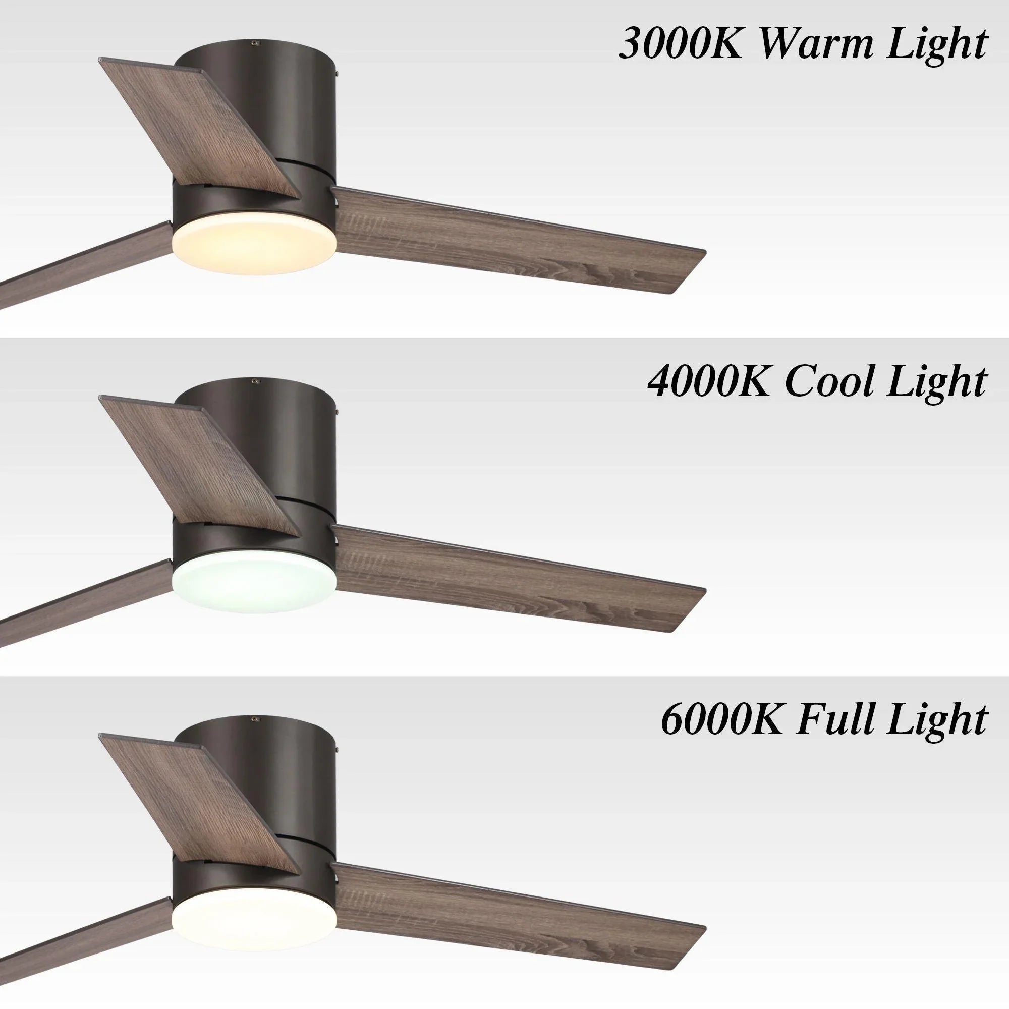 48" Kielah Farmhouse Flush Mount Reversible Ceiling Fan with Lighting and Remote Control