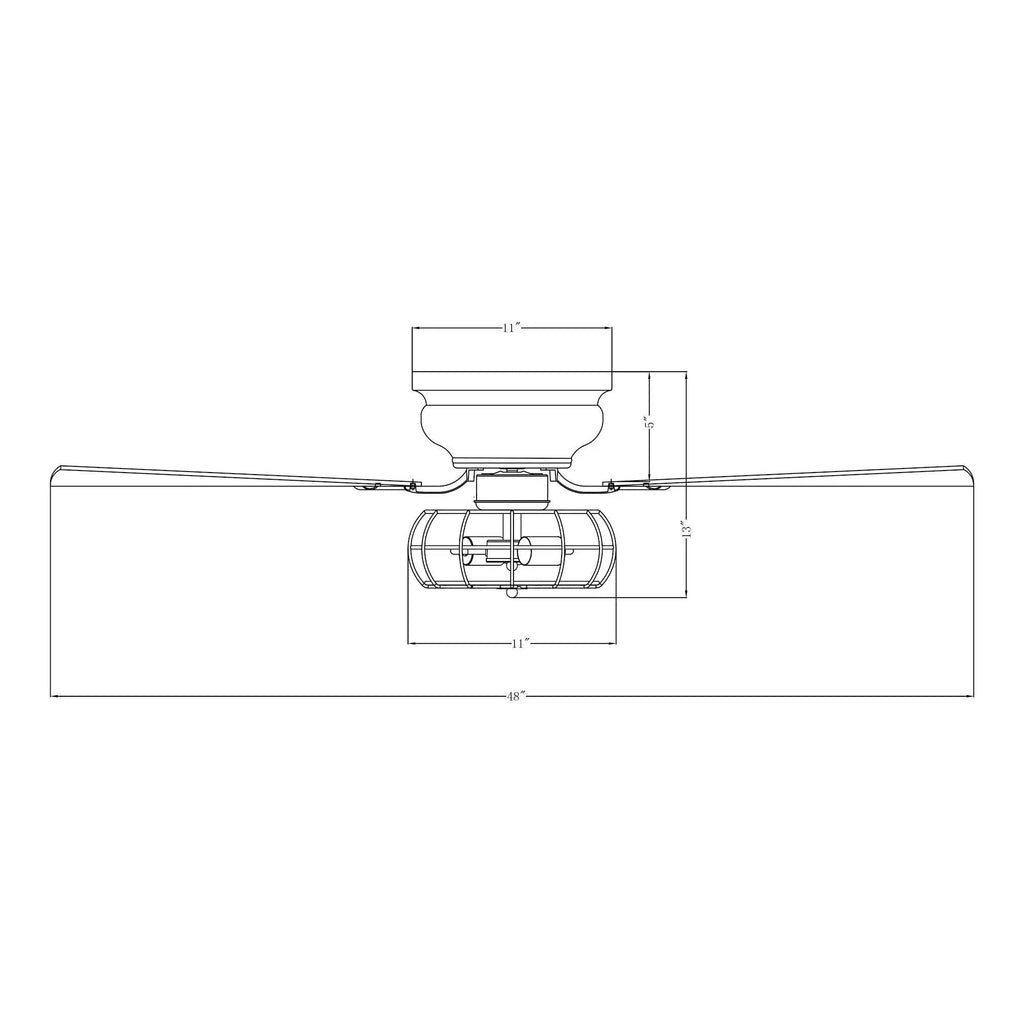 48" Thurber Industrial Satin Nickel Flush Mount Reversible Ceiling Fan with Lighting and Remote Control