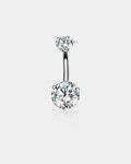 Double Round CZ Titanium Belly Ring