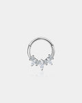 Oval and Round CZ Segment Septum Ring