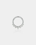 14K White Gold CZ Segment Septum Ring