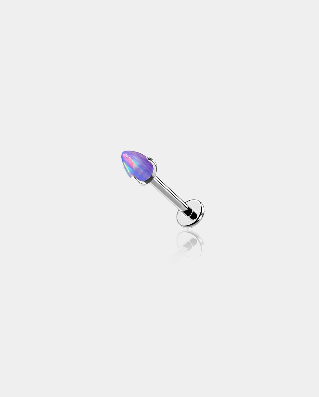 Synthetic Opal Internally Threaded Titanium Labret Stud