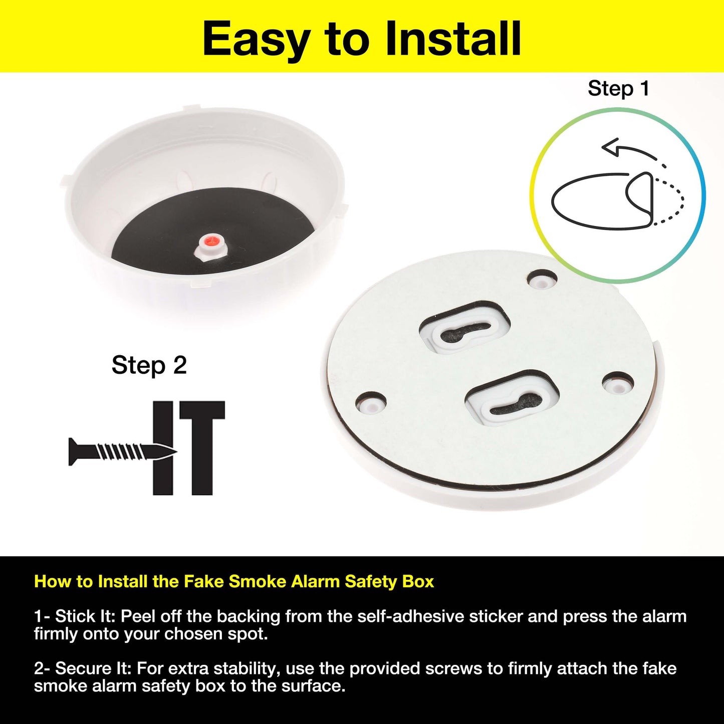 2 pcs EchoSafe Fake Smoke Detector Hidden Safe