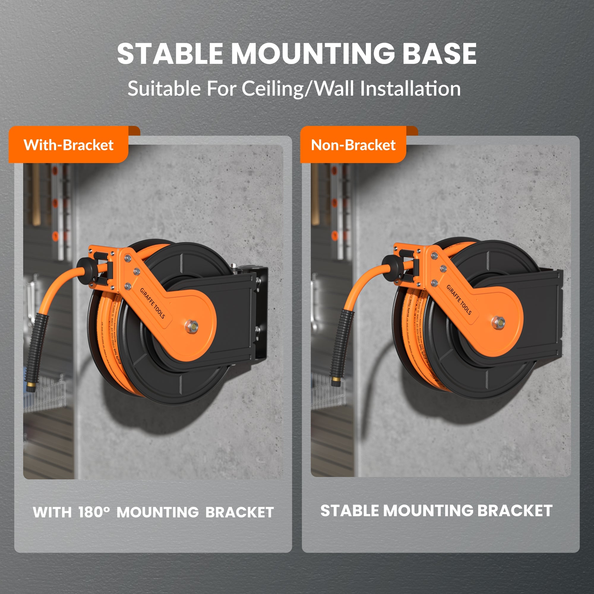 Retractable Air Hose Reel-Alloy Steel Reel-3/8in 25ft-50ft