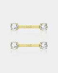 14K Gold Round CZ Nipple Ring