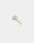 14K Gold Tiny Star CZ Nose Stud