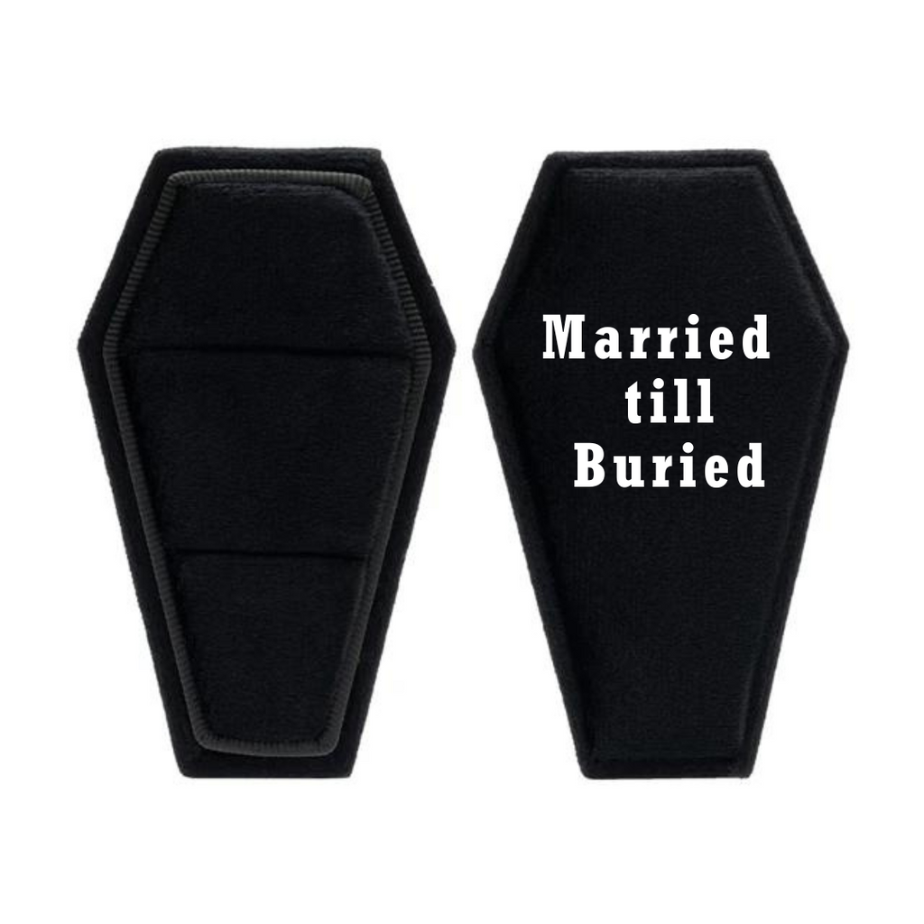 Married Till Buried Personalized Coffin Ring Box