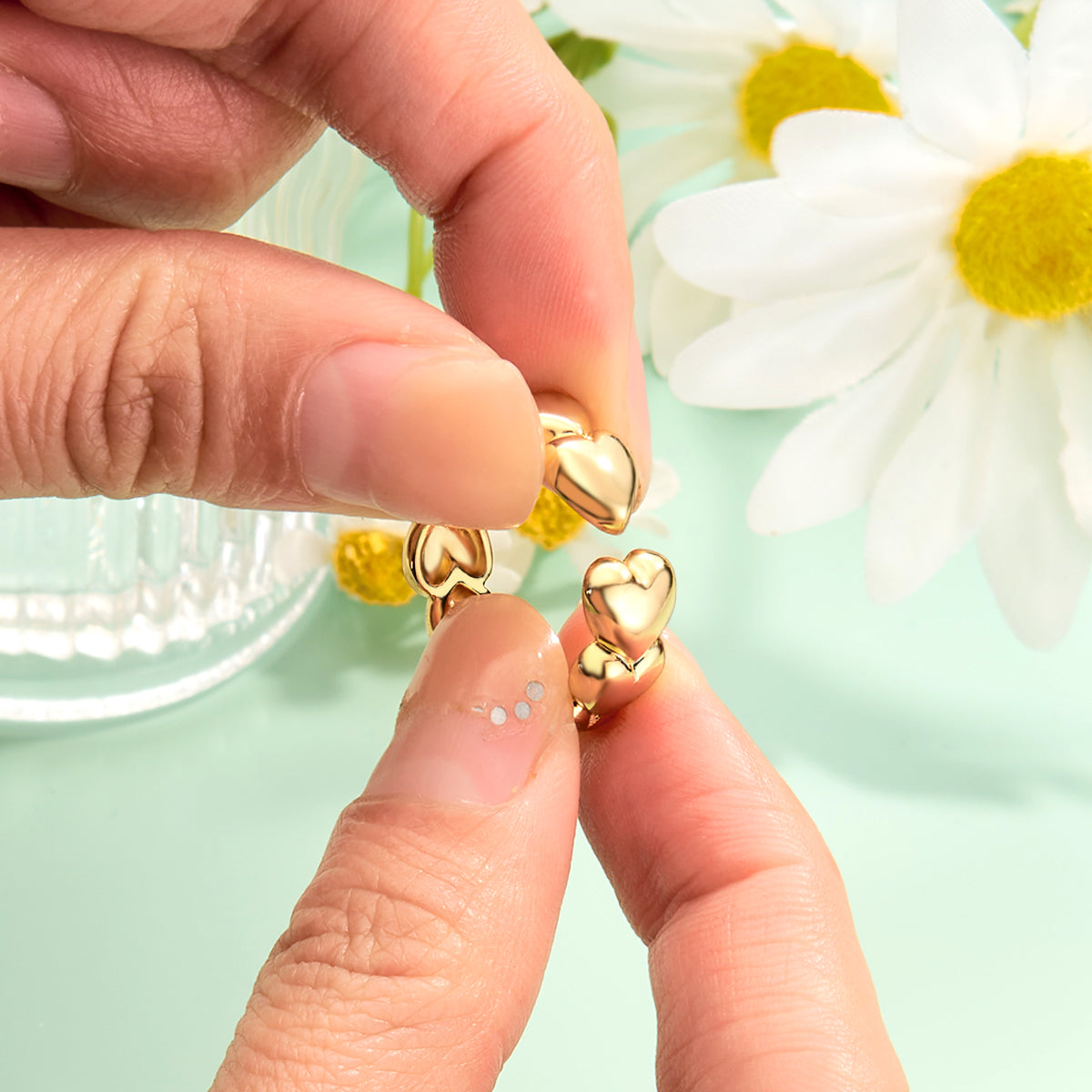 Chubby Heart Adjustable Open Ring