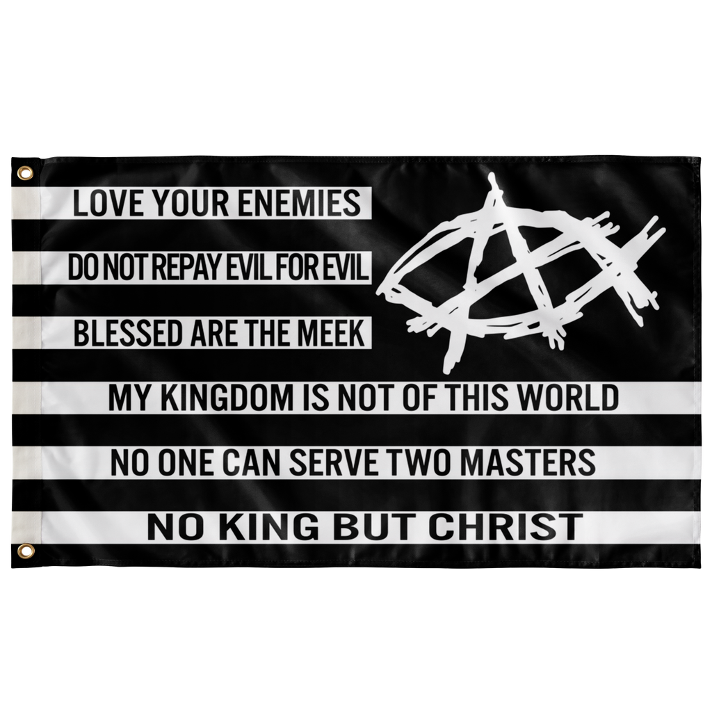 AnarchoChristian - No King But Christ Single-Sided Flag