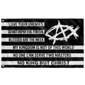 AnarchoChristian - No King But Christ Single-Sided Flag