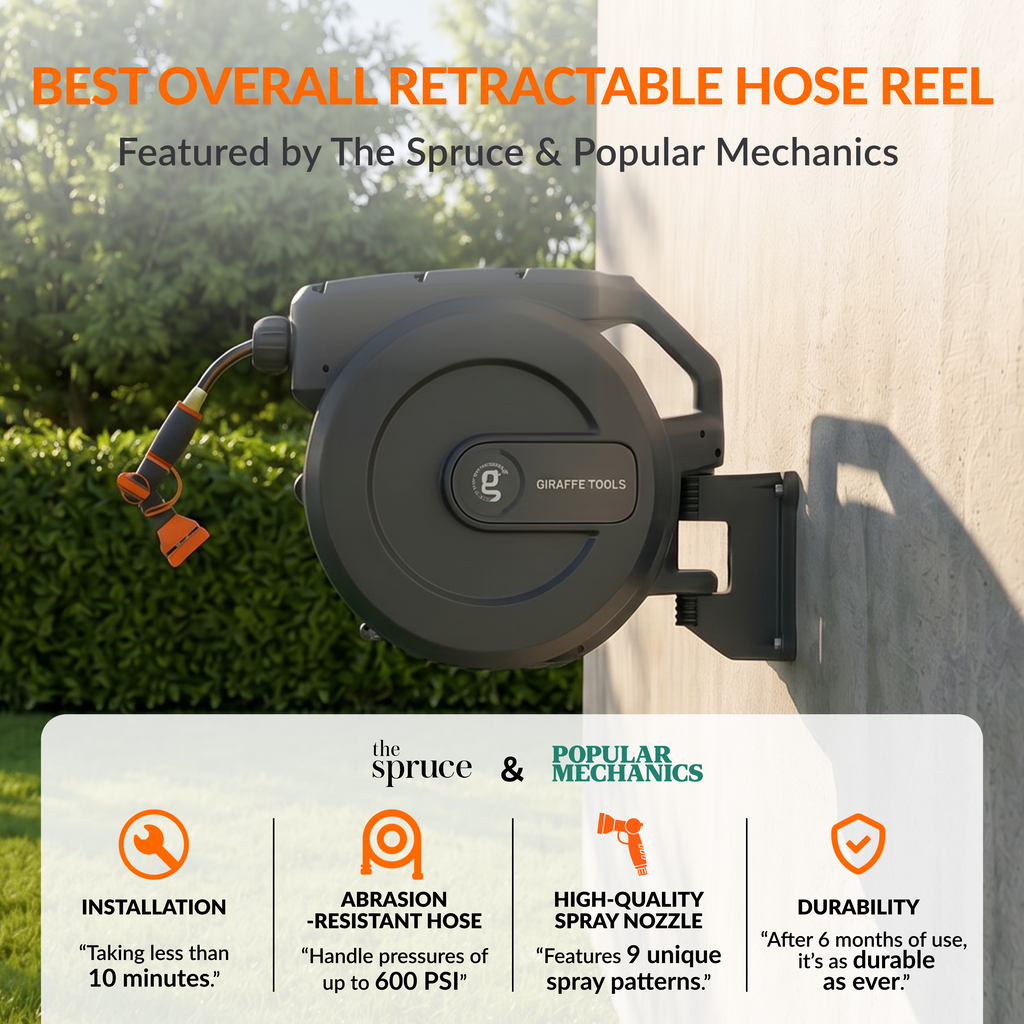Retractable Garden Hose Reel-1/2in-155ft